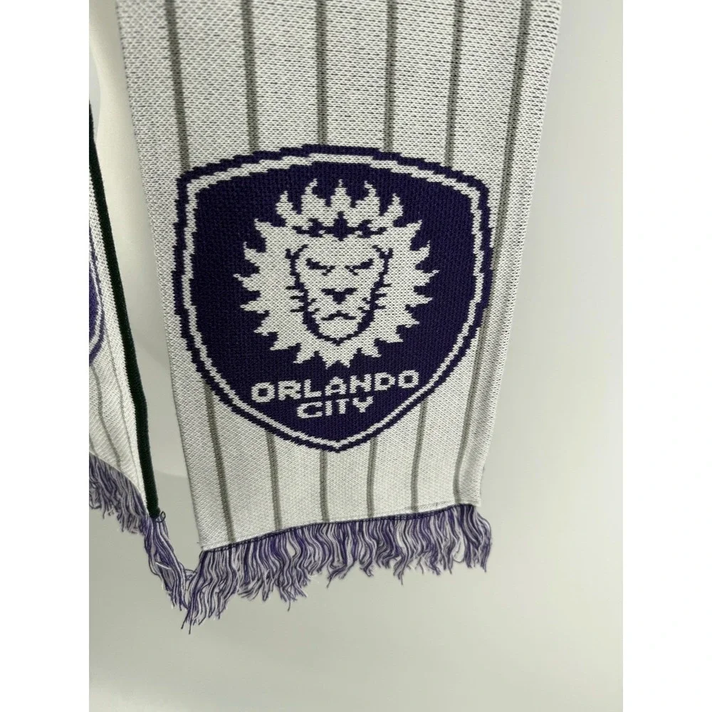 Adidas Orlando City‎ SC MLS Soccer Futbol Purple White Scarf NEW